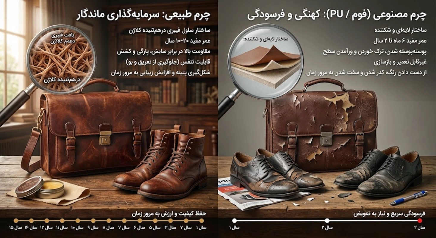 تشخیص چرم طبیعی